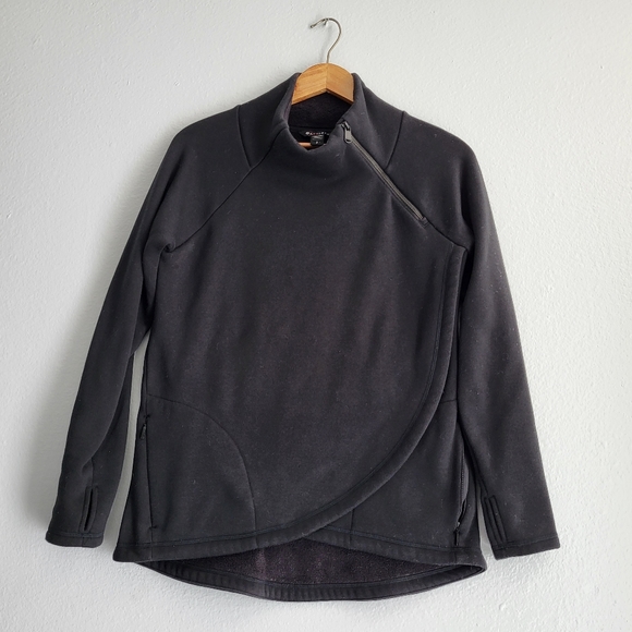 Athleta Cozy Karma Asym Black Asymmetrical Zip Pullover Sweater. - Picture 10 of 10